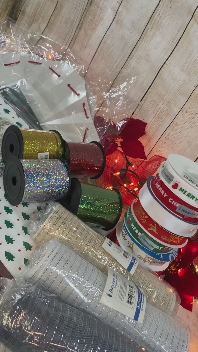 materiales navideños para tus regalos empaques listones papel coreano navideño